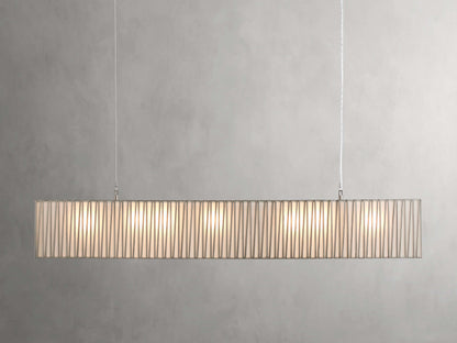 Jeunet Rectangular Chandelier in Nickel