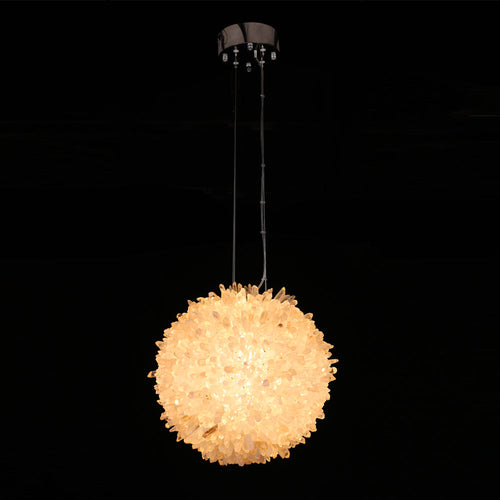 Cervine Clear Geode Quartz Crystal Ball Pendant Light 9" 12" 16" 20" - Richardrider