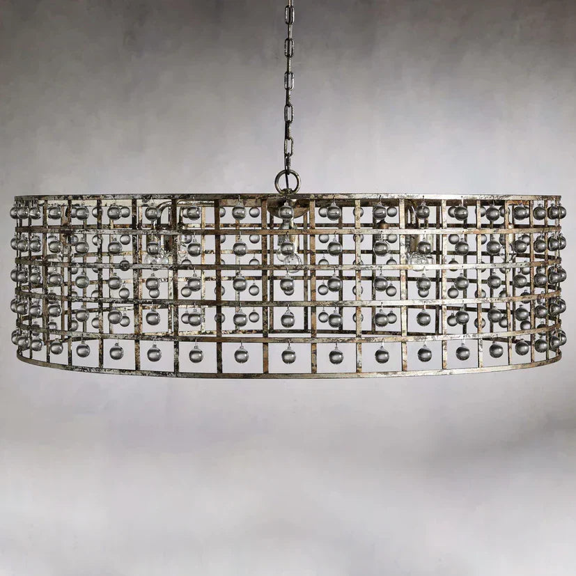 La Cage 12-Light Round Chandelier in Silver Clay