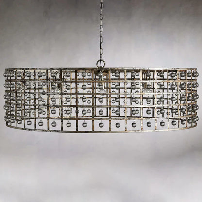 La Cage 12-Light Round Chandelier in Silver Clay