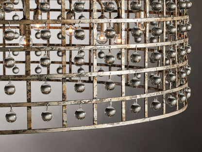 La Cage 12-Light Round Chandelier in Silver Clay