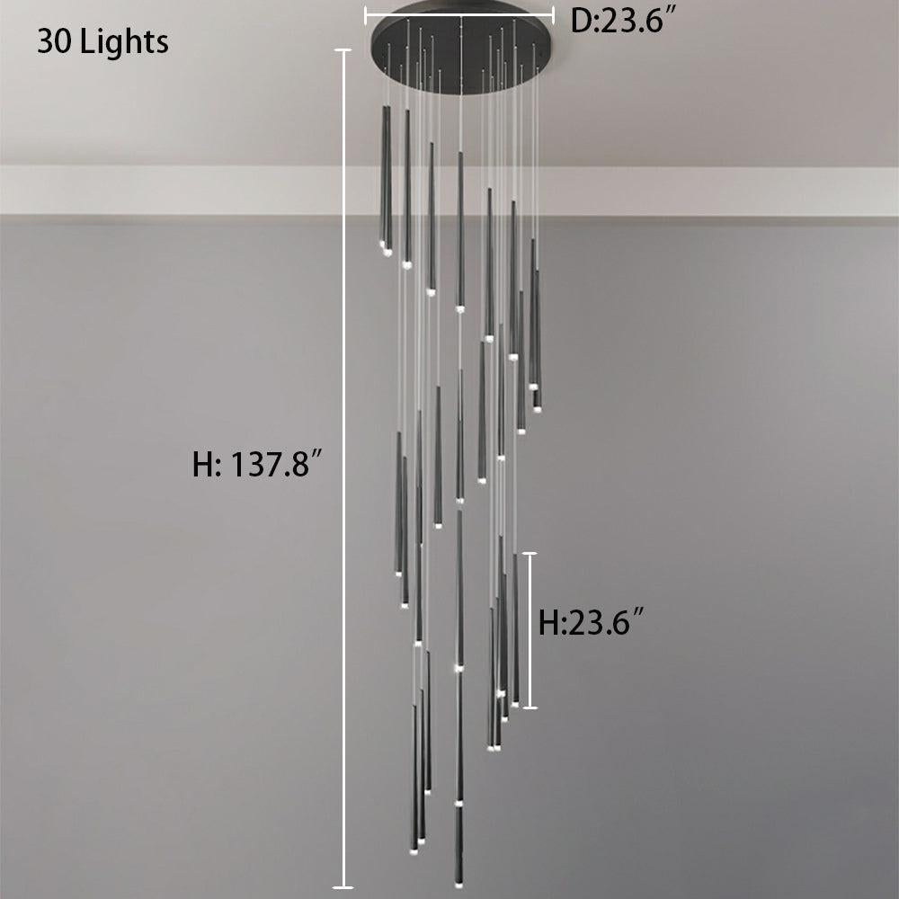 Minimalism Foyer Staircase Chandelier Ceiling Pendant Lighting Fixture For Living Room Entryway In Gold/ Black Finish - Richardrider