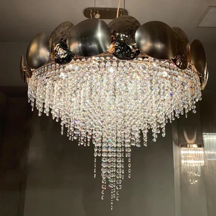 Amadeo Round Brass Crystal Chandelier - Richardrider