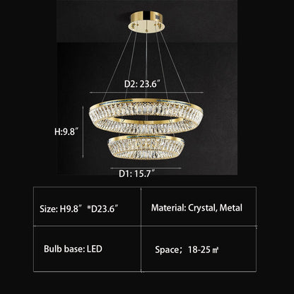 Light Luxury Creative Multi-layer Shell Crystal Art Chandelier for Living/Dining Room