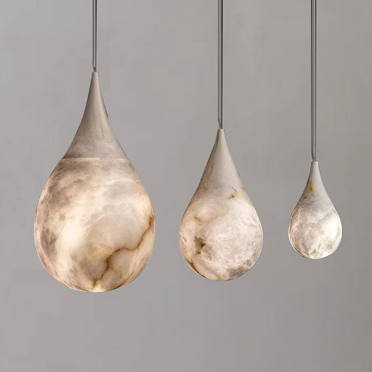 Alabaster Raindrop Pendant Lighting, Dining Table Pendant - Richardrider