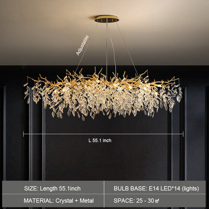 French Branch Elegant Crystal Leaves Chandelier - Richardrider