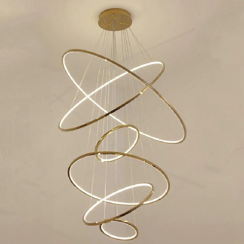 Multi Rings Modern Staircase Chandelier - Richardrider
