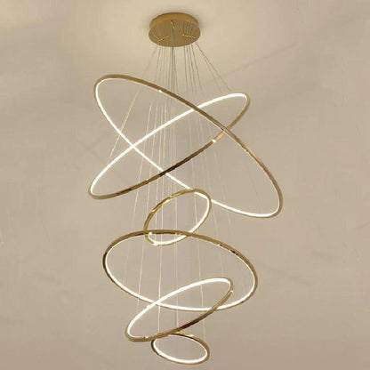 Multi Rings Modern Staircase Chandelier - Richardrider