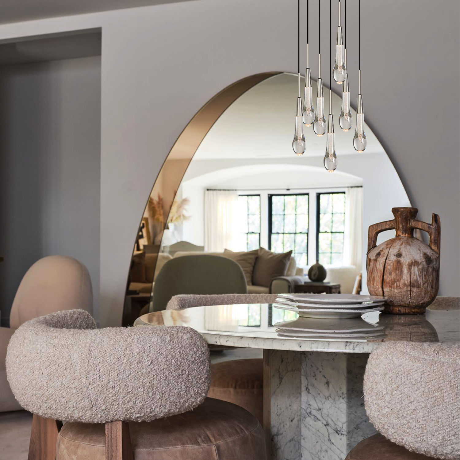 Soltaire Cluster Crystal Pendant 3 Light 5 Light 7Light - Richardrider