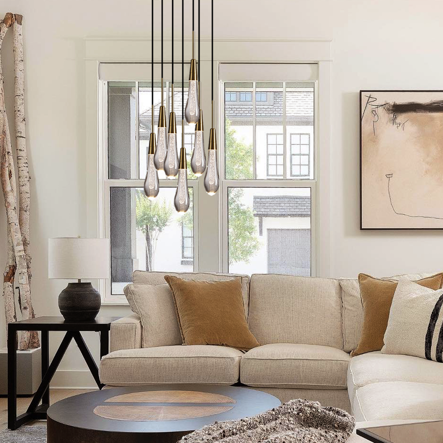 Soltaire Cluster Crystal Pendant 3 Light 5 Light 7Light - Richardrider