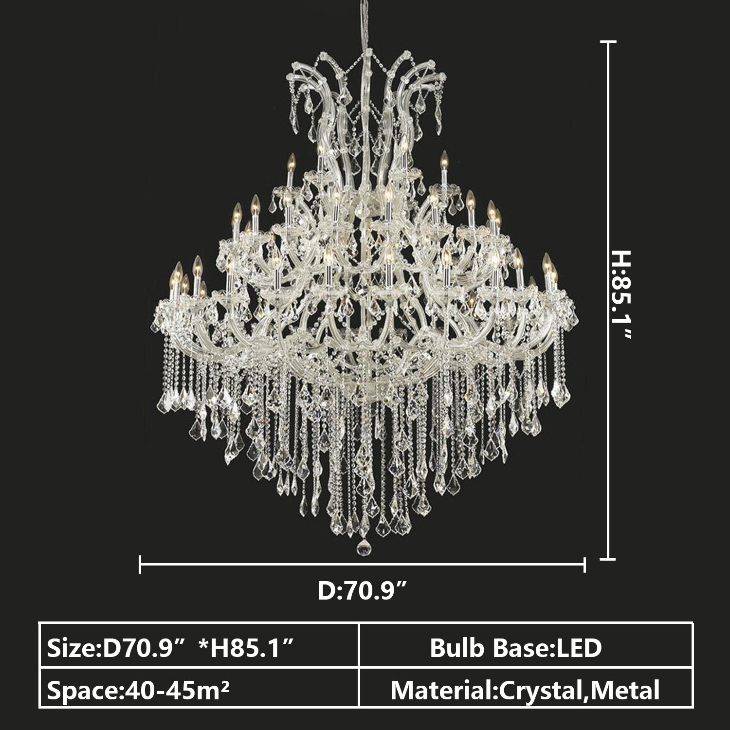 Oversized European Chrome Classic Candle Branch Crystal Chandelier for 2-Story/Duplex Buildings - Richardrider
