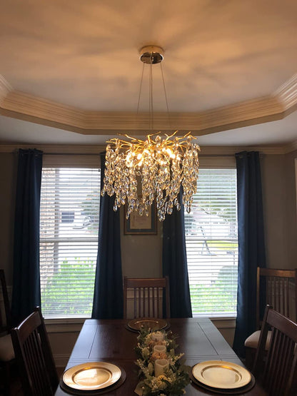 French Branch Elegant Crystal Leaves Chandelier - Richardrider
