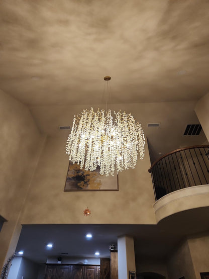 Modern Round/Rectangular Floral Crystal Chandelier for Low-ceiling - Richardrider
