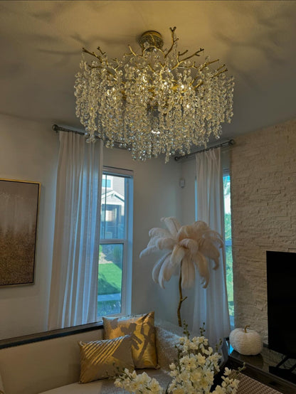 Modern Round/Rectangular Floral Crystal Chandelier for Low-ceiling - Richardrider
