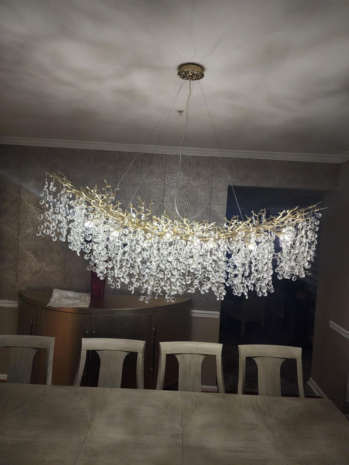 Modern Round/Rectangular Floral Crystal Chandelier for Low-ceiling - Richardrider