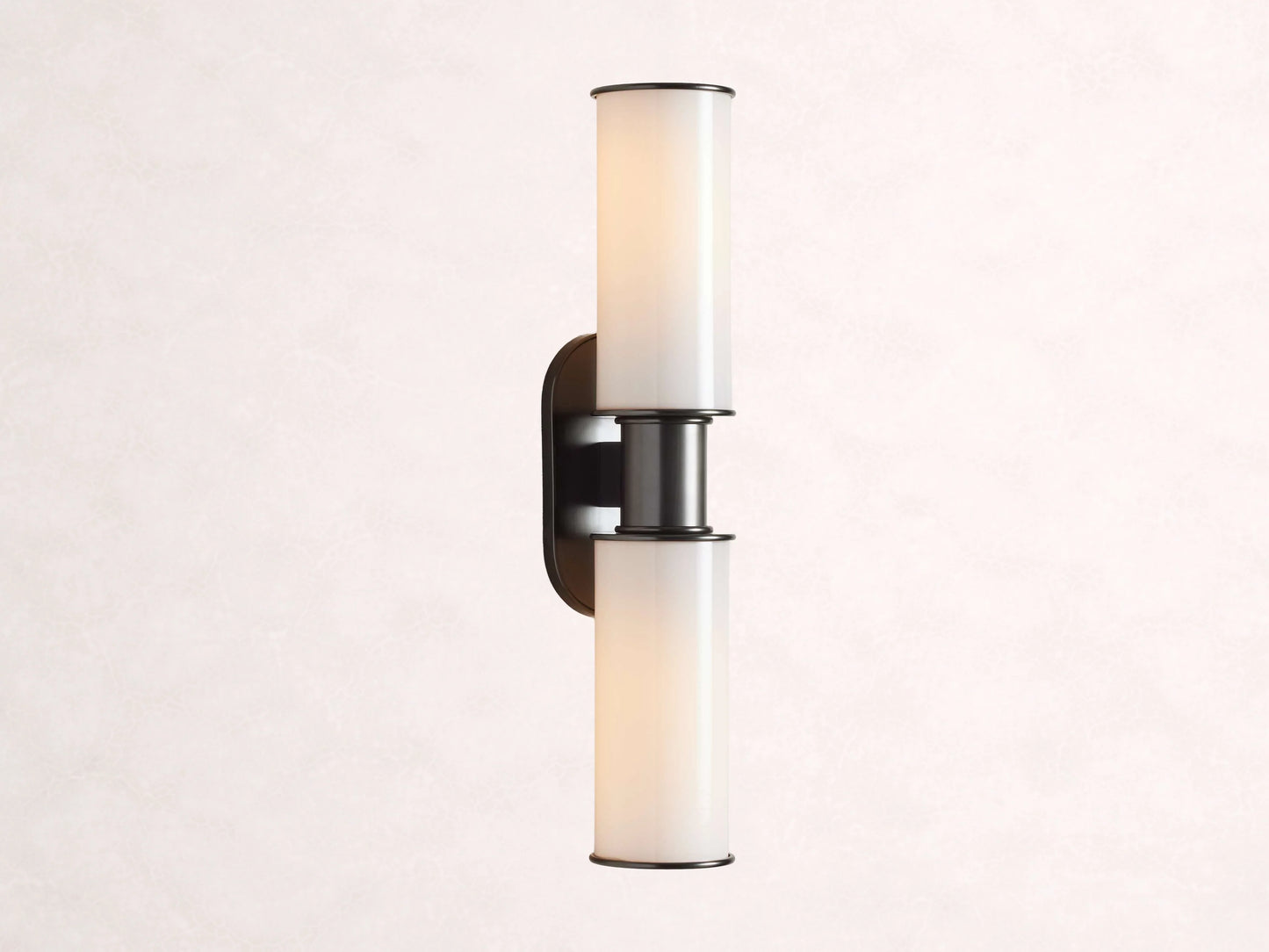 Harlin 2-Light Bronze Wall Sconce in Milk