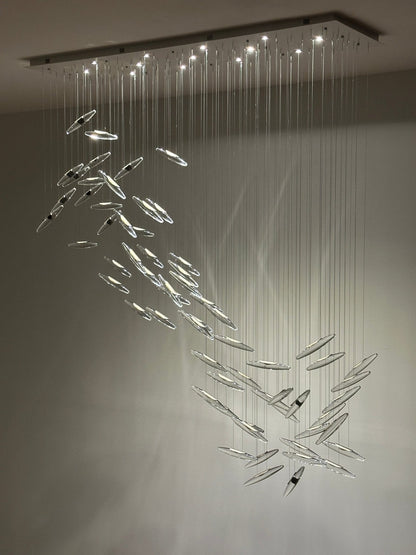 Moonlight Whispers Crystal Spiral Chandelier