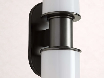 Harlin 2-Light Bronze Wall Sconce in Milk
