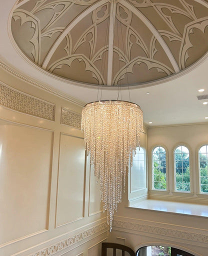 Modern Light Luxury Crystal Tassel Chandelier for Staircase/Living Room - Richardrider