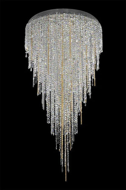 Modern Light Luxury Crystal Tassel Chandelier for Staircase/Living Room - Richardrider