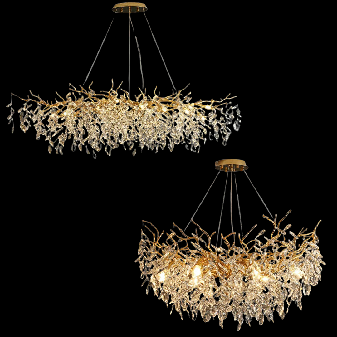 French Branch Elegant Crystal Leaves Chandelier - Richardrider