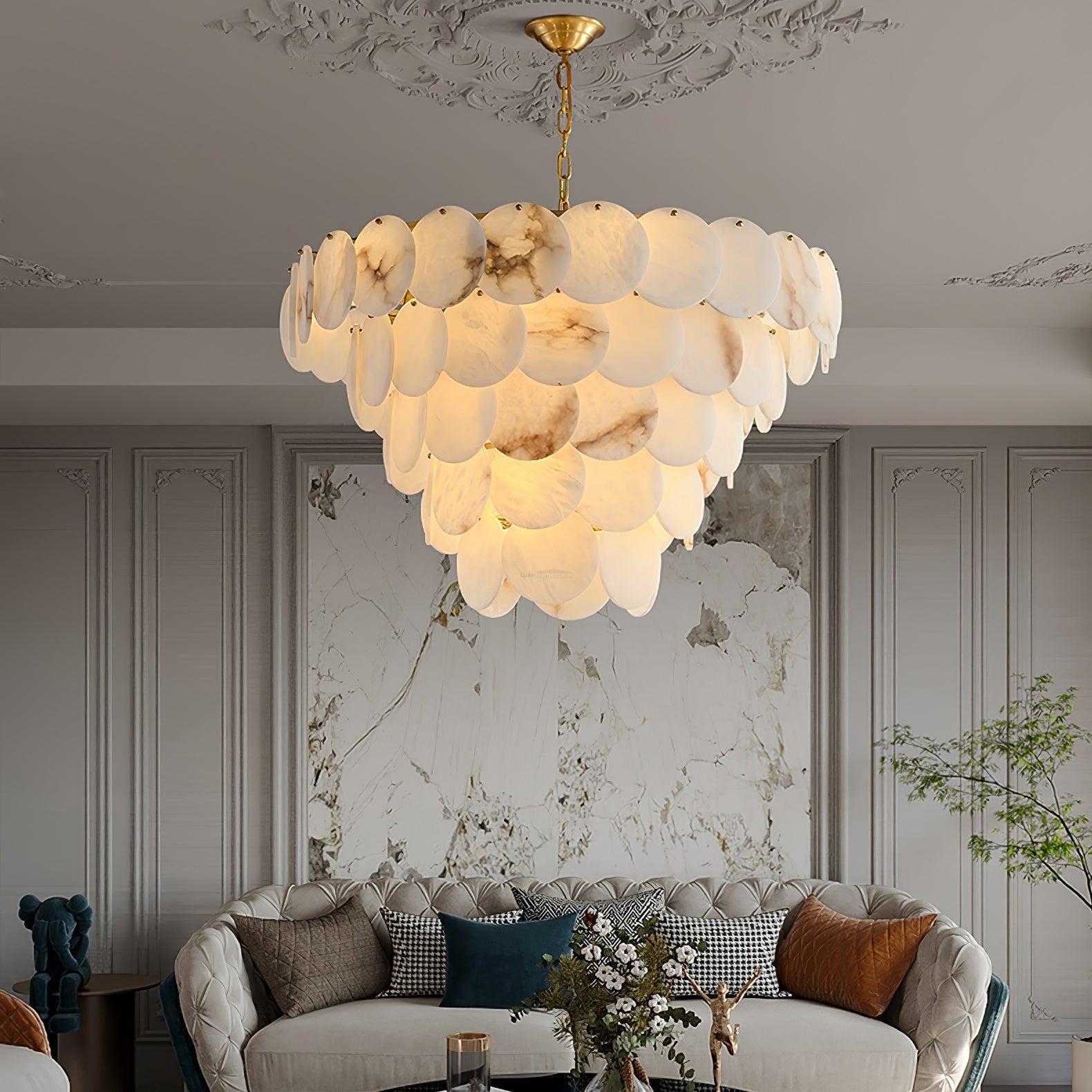 Alabaster Shell Brass Chandelier with 2/3/4/5/6 layer - Richardrider