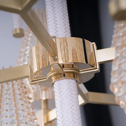 Modern 3-tiered Crystal Shade Chandelier for Living Room/Low-ceiling