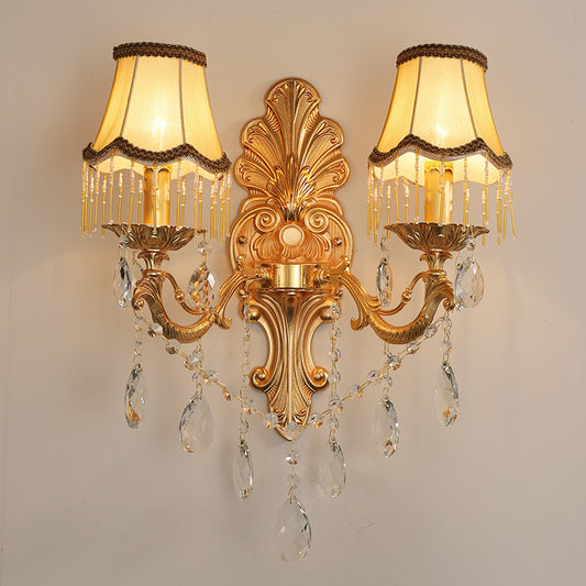 Living Room Golden Crystal Wall Sconces Villa Hotel Hallway Corridor Decorative Wall Lights