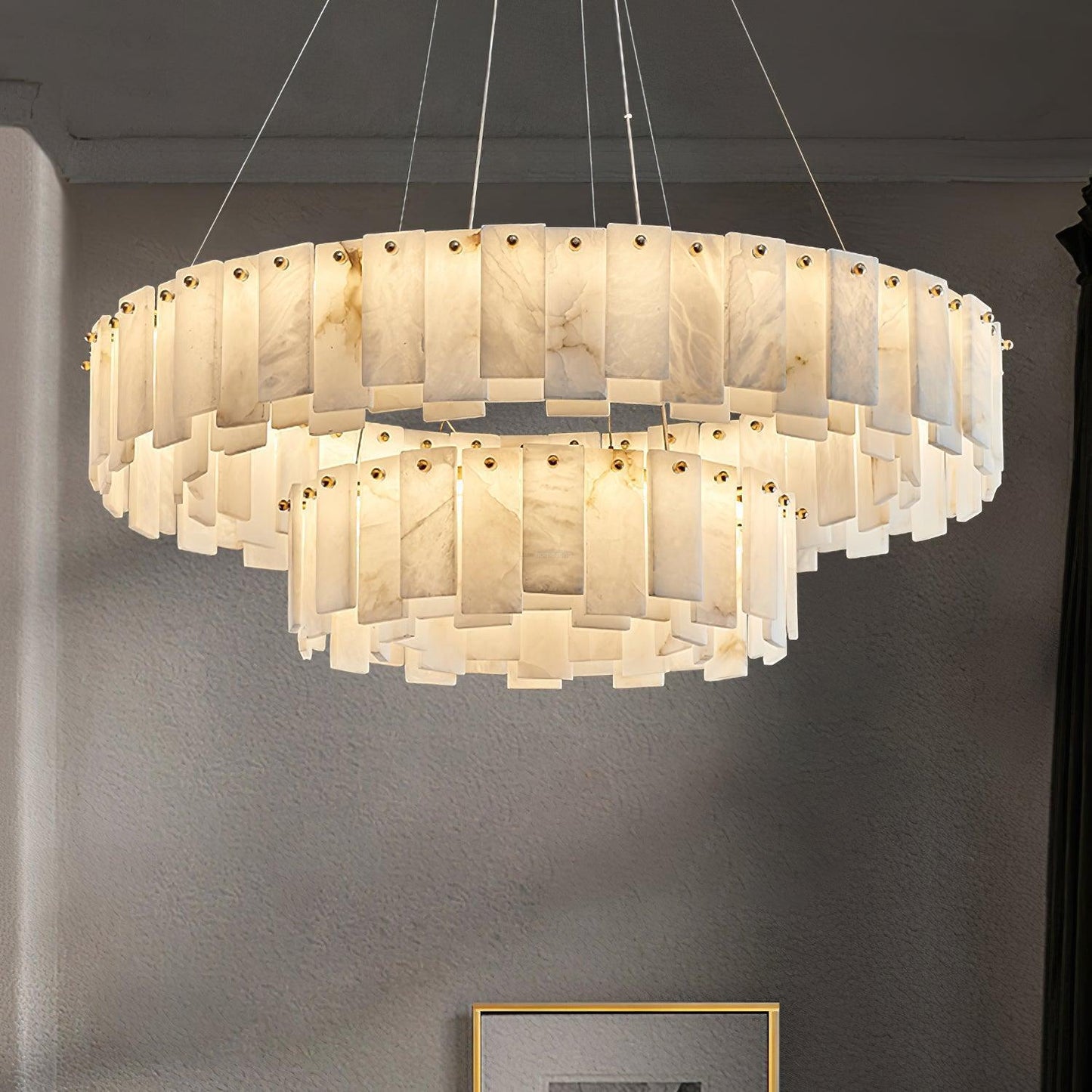 Halos Alabaster Round/Square Chandelier - Richardrider