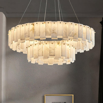 Halos Alabaster Round/Square Chandelier - Richardrider