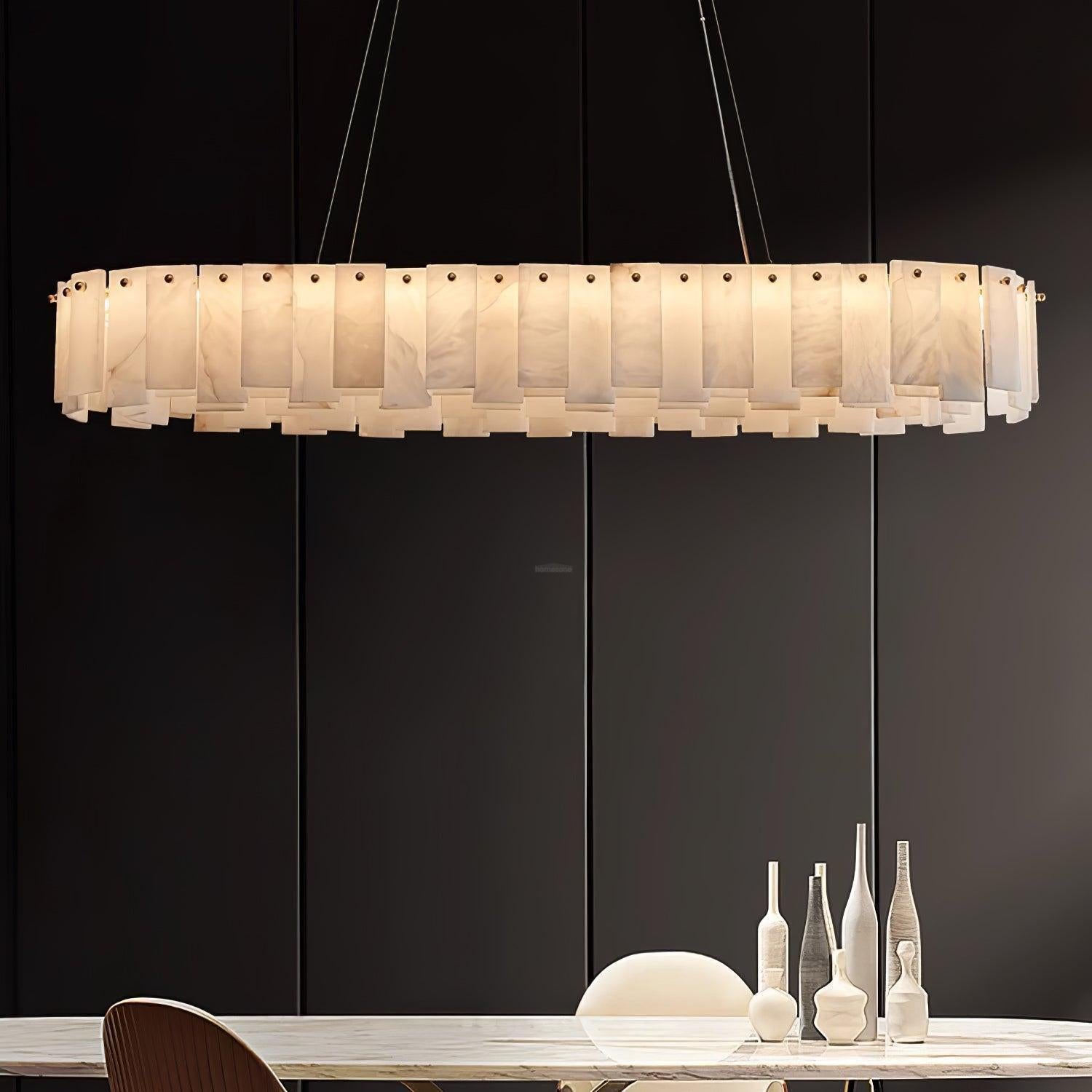 Halos Alabaster Round/Square Chandelier - Richardrider