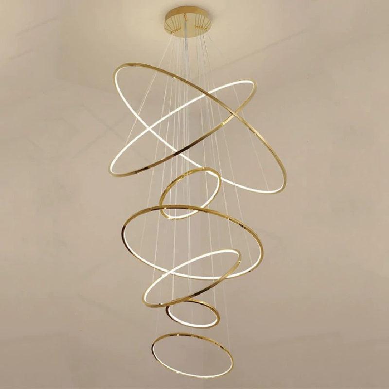Multi Rings Modern Staircase Chandelier - Richardrider