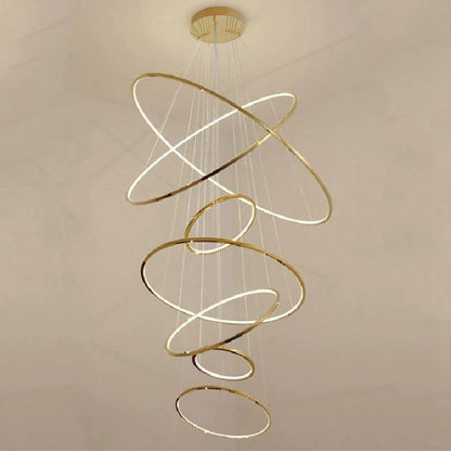 Multi Rings Modern Staircase Chandelier - Richardrider