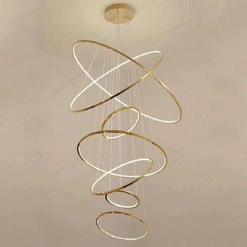 Multi Rings Modern Staircase Chandelier - Richardrider