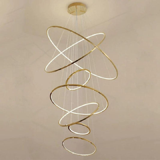 Multi Rings Modern Staircase Chandelier - Richardrider