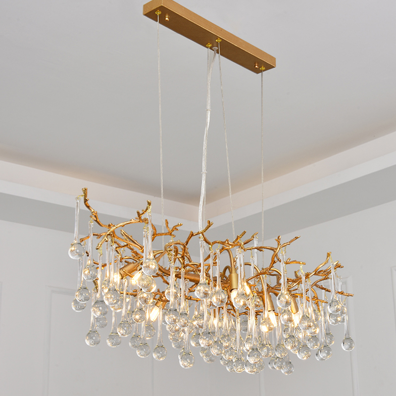 Iris Raindrop Clear Crystal Branch Chandelier - Richardrider