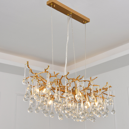 Iris Raindrop Clear Crystal Branch Chandelier - Richardrider