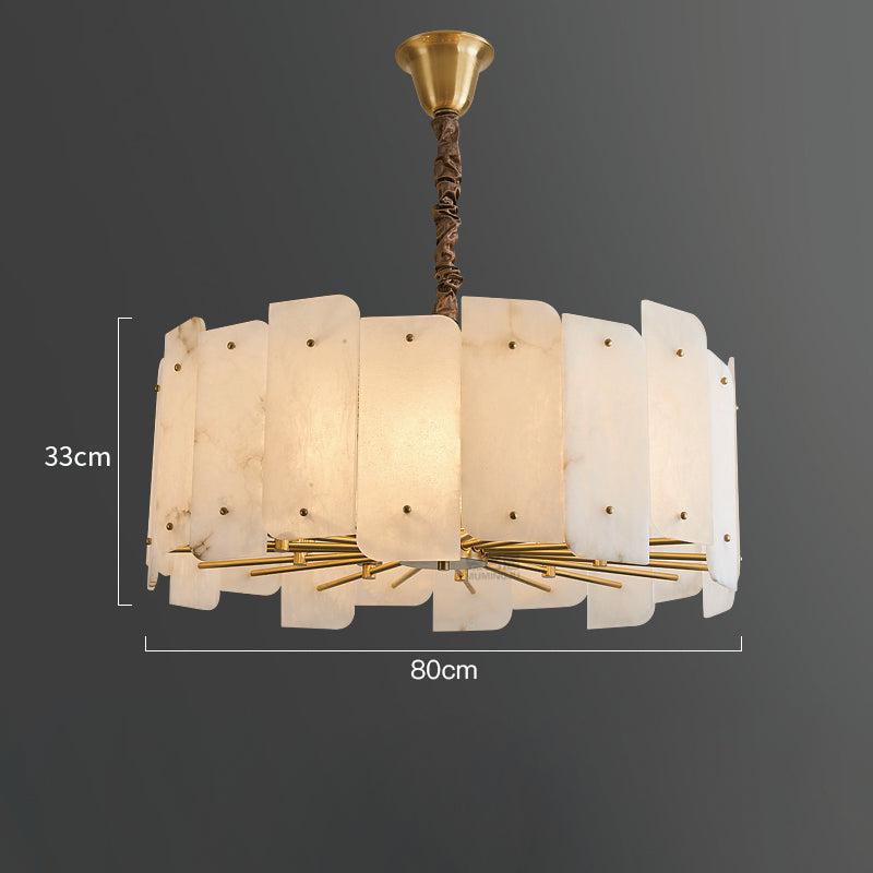 Alabaster Lorry Round Chandelier 20" 31" - Richardrider