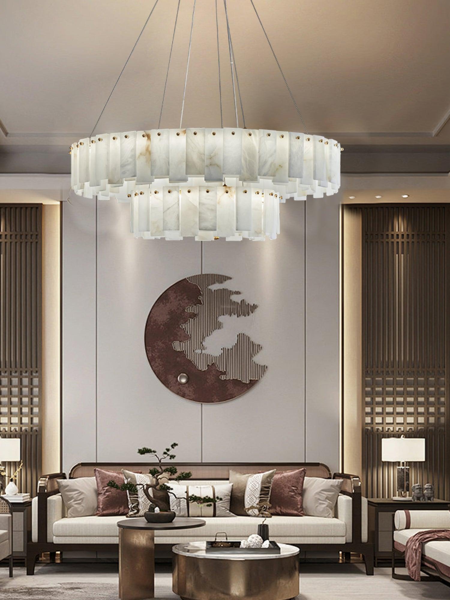 Halos Alabaster Round/Square Chandelier - Richardrider