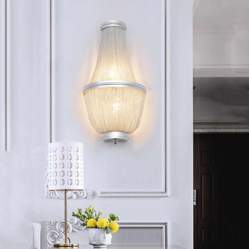 Tassel Aluminum Chain Wall Sconce In Living Room - Richardrider
