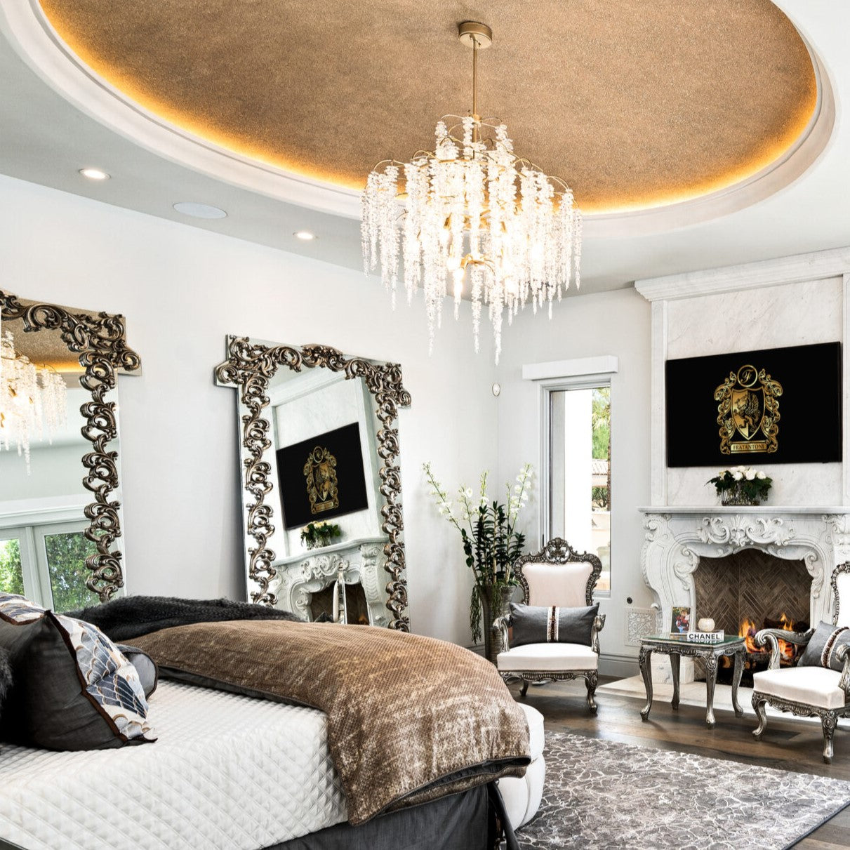 Light Luxury Silver Flower Branch Chandelier with Icicle Details for Bedroom Dining Room and Hallway - Richardrider