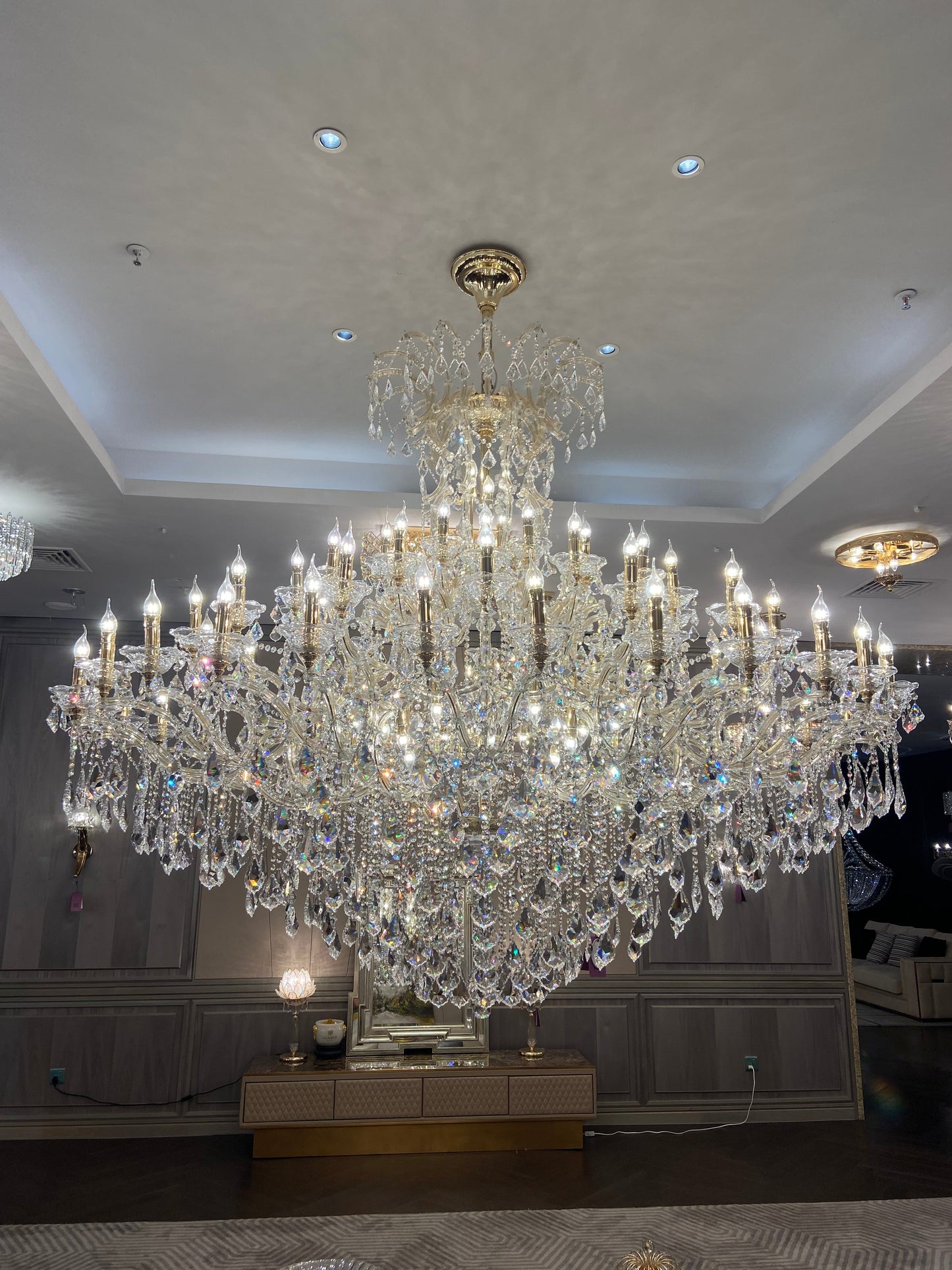 Extra Large Elegant Crystal Chandelier in Branch Style with Candle Layers for Stairs Living Room and Foyer - Richardrider