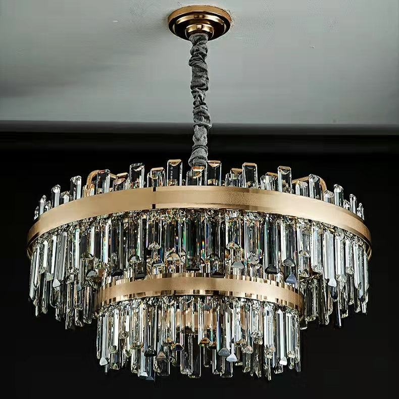 Modern Round/Rectangular Crystal Chandelier Collection For Living Room/Hallway/Dining/Bedroom