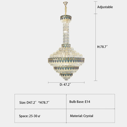 Extra Large Multi-tiered Empire Crystal Chandelier for Big Hallway/Foyer/Staircase - Richardrider