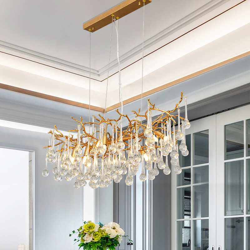 Iris Raindrop Clear Crystal Branch Chandelier - Richardrider