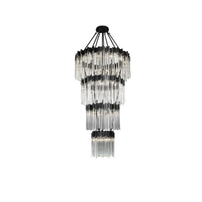 Large Elegant Multi-layers Glam Glass Chandelier for High-ceiling Staircase/Entryway/Living/meeting Room - Richardrider