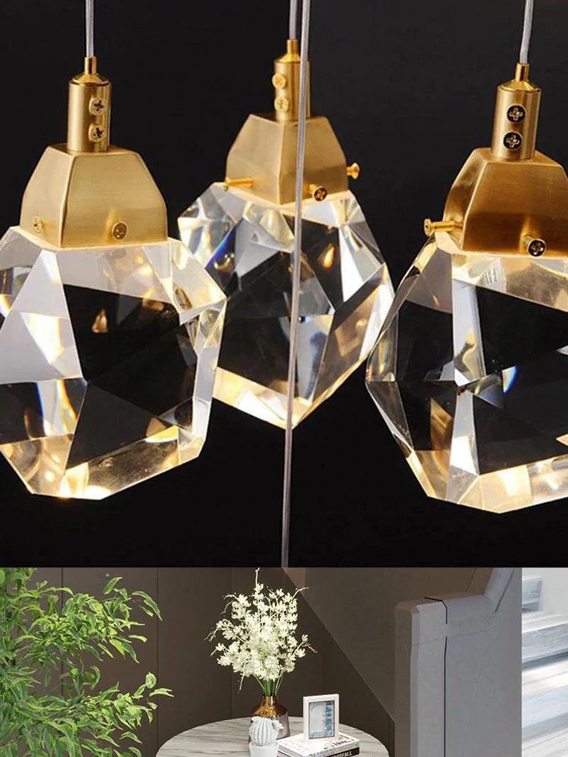 Eve Faceted Crystal Staircase Long Chandelier - Richardrider