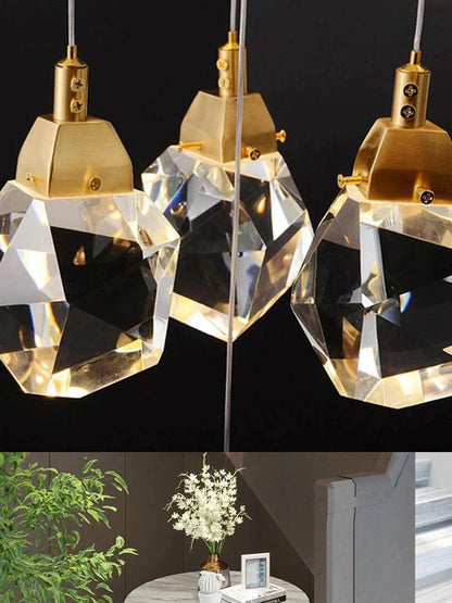 Eve Faceted Crystal Staircase Long Chandelier - Richardrider