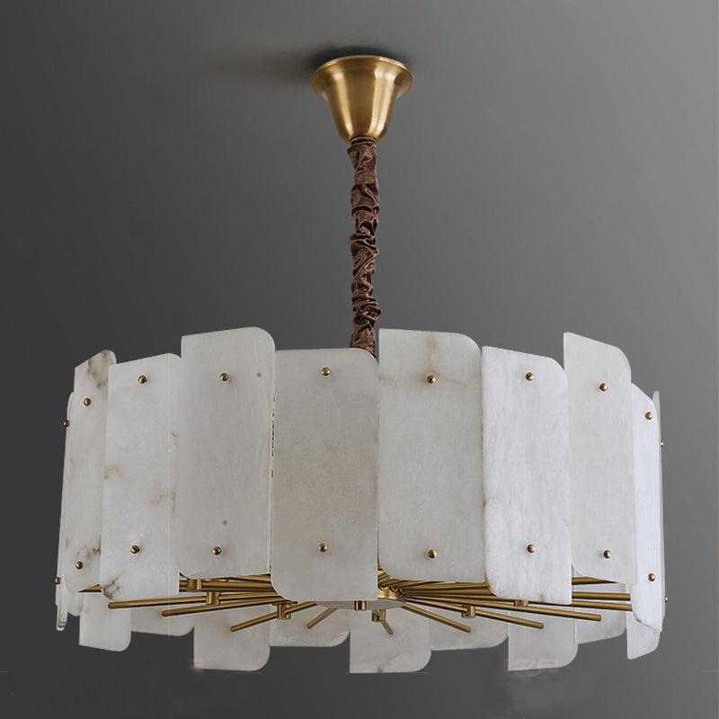 Alabaster Lorry Round Chandelier 20" 31" - Richardrider