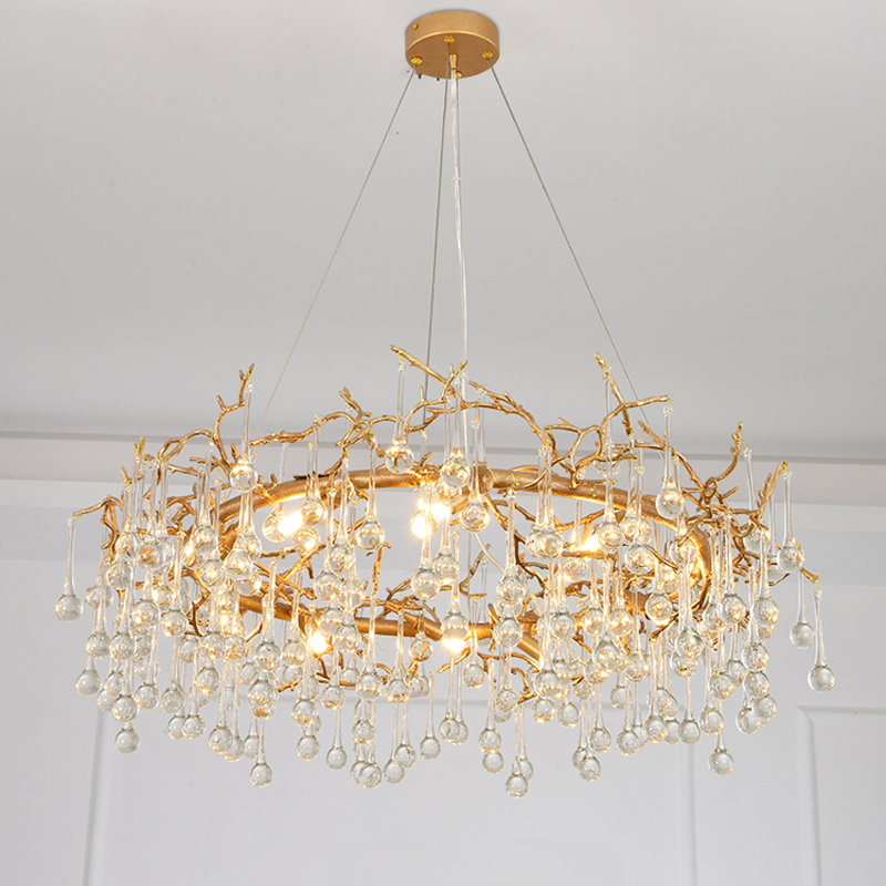 Iris Raindrop Clear Crystal Ring Branch Chandelier - Richardrider